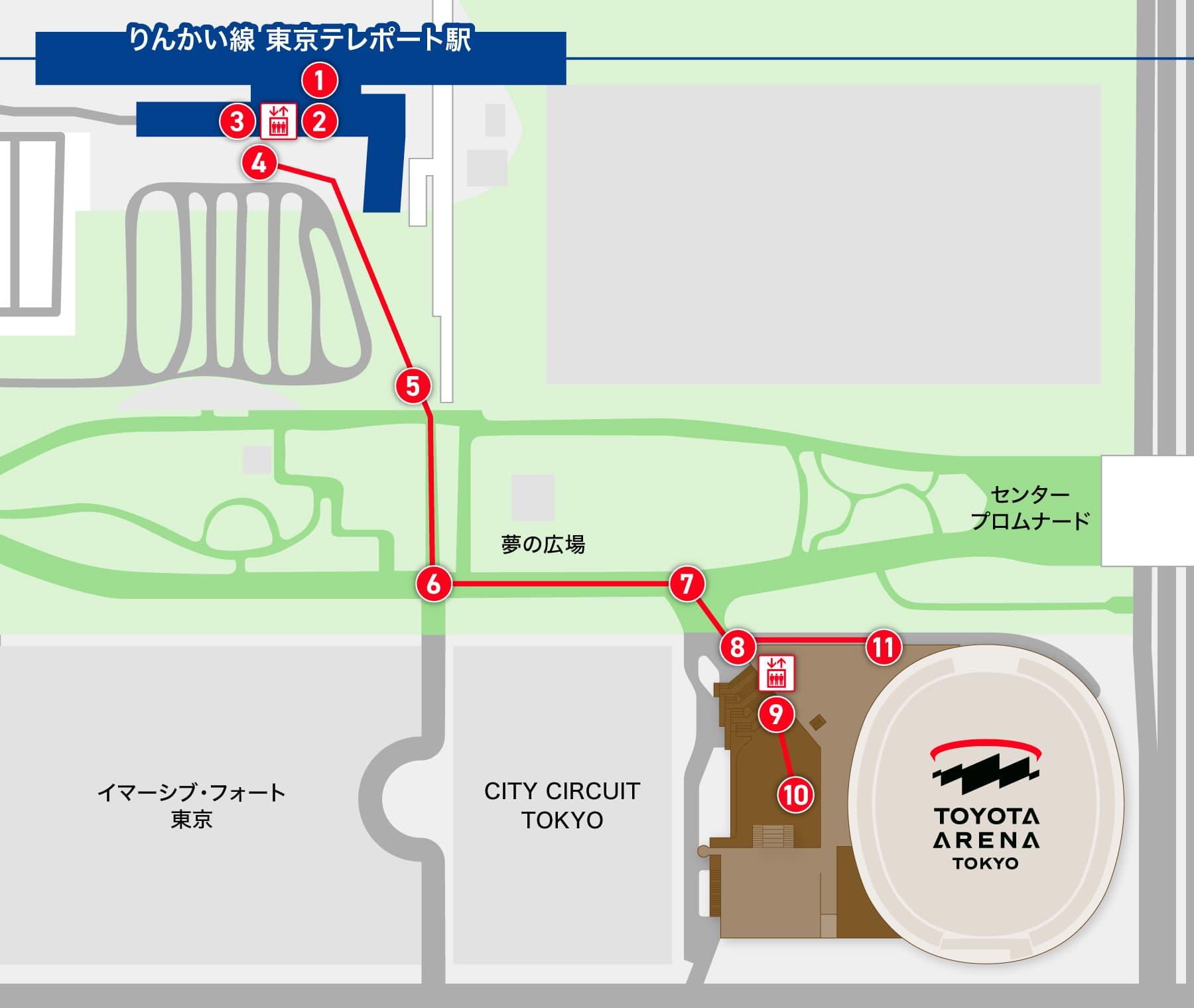 東京テレポート駅からの地図